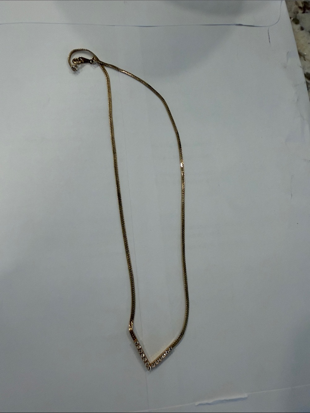 Avon Gold V-Shaped Pendant Necklace for Women